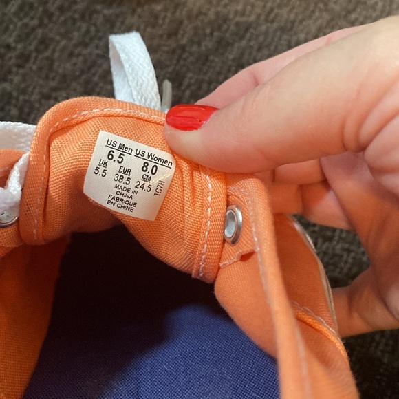 Size 8 Orange- Peach Van Sneakers - Picture 3 of 5